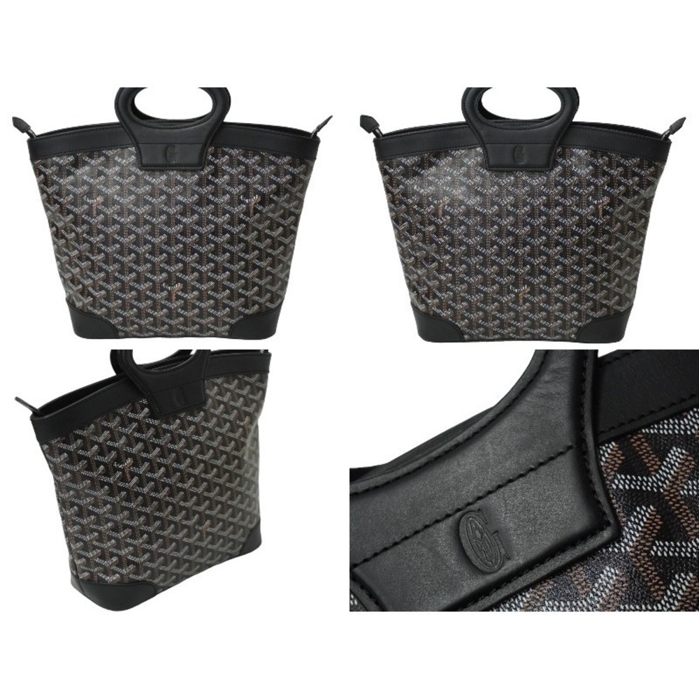 Goyard Coated Beluga Handbag Leather Black Canvas